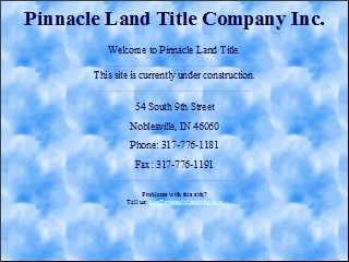 Web site www.pinnaclelandtitle.com, Pinnacle Land Title