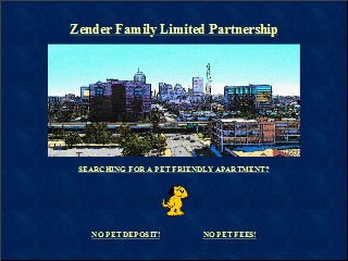 Web site www.zender.us, Zender Properties Management